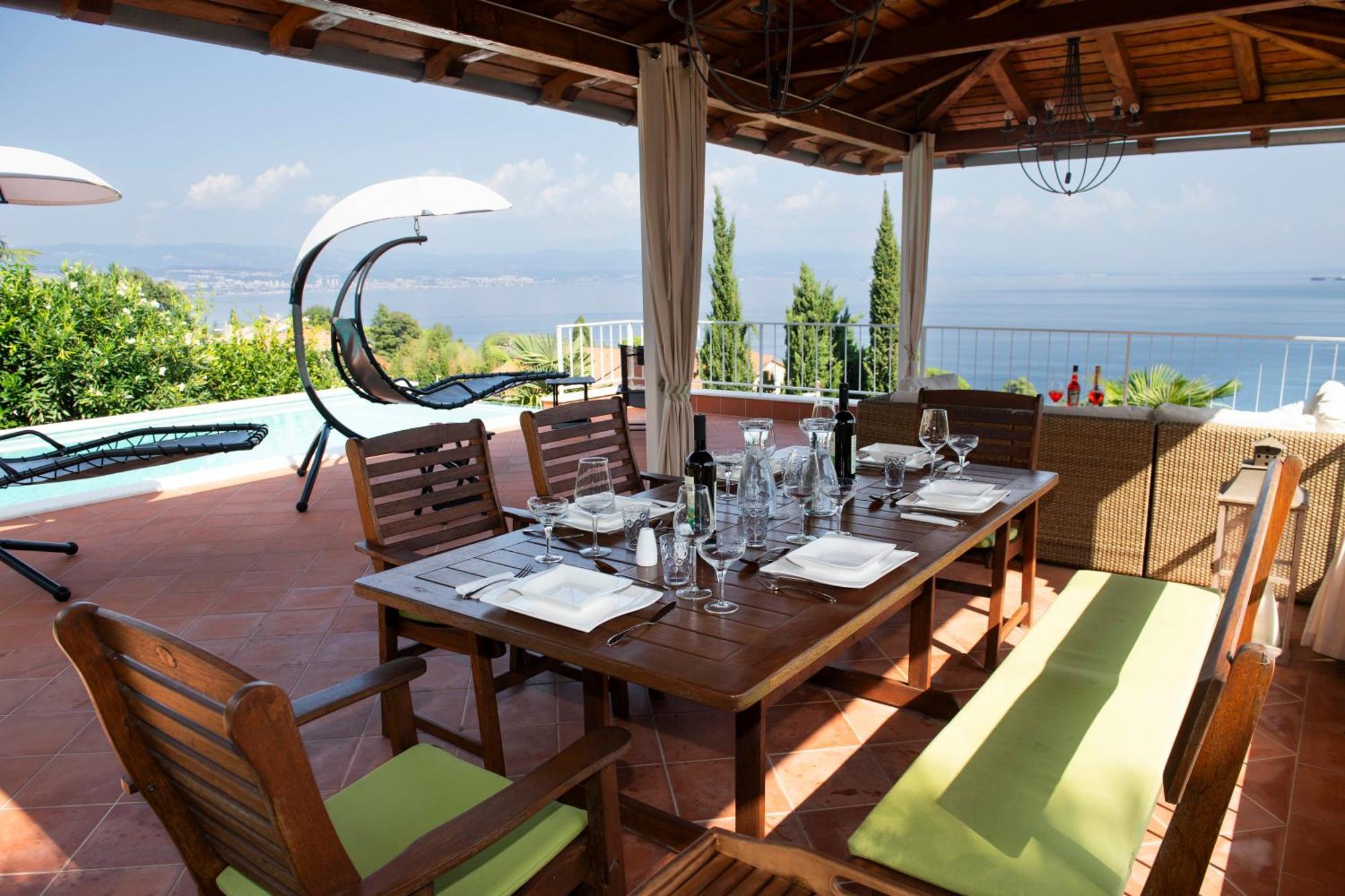 Villa Lovran - 150M To The Beach - Infinity Pool - Incredible Sea View - Fitness Room 외부 사진