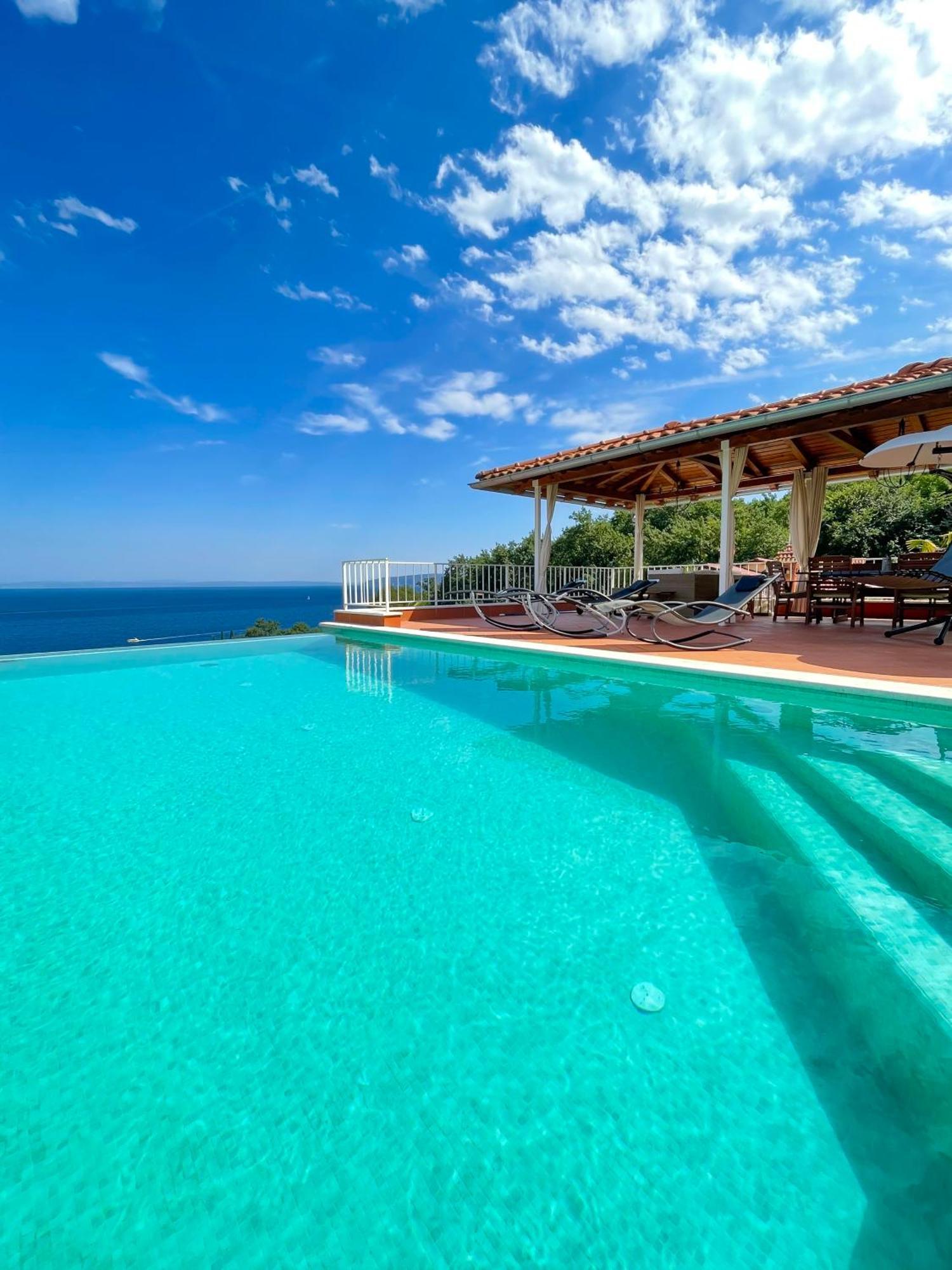 Villa Lovran - 150M To The Beach - Infinity Pool - Incredible Sea View - Fitness Room 외부 사진